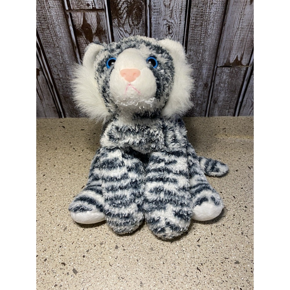 Busch Gardens White Tiger Plush 15" Stuffed Animal Toy Blue Eyes Laying Gift
